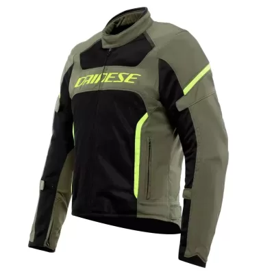 GIACCA DAINESE AIR FRAME 3 TEX ARMY GREEN-BLACK-FLUO YELLOW 010