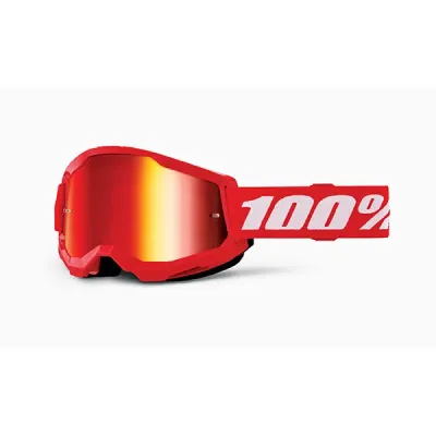MASCHERA CROSS 100% STRATA 2 RED LENTE SPECCHIO ROSSA