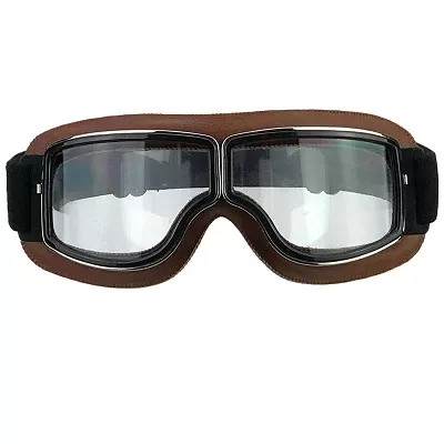 OCCHIALI CASCO CGM OLDSTYLE MARRONE LENTE TRASPARENTE VESPA/CUSTOM VINTAGE 705V-B01-13A 2